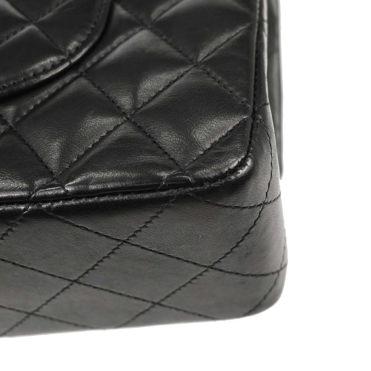 Chanel Black Lambskin Medium Classic Double Flap Shoulder Bag