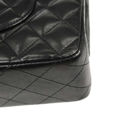 Chanel Black Lambskin Medium Classic Double Flap Shoulder Bag