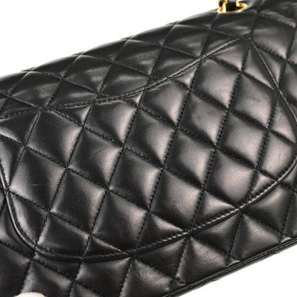 Chanel Black Lambskin Medium Classic Double Flap Shoulder Bag