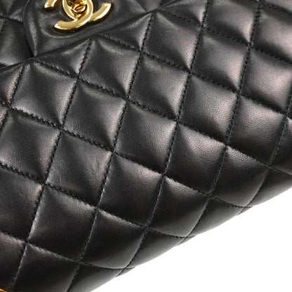 Chanel Black Lambskin Medium Classic Double Flap Shoulder Bag