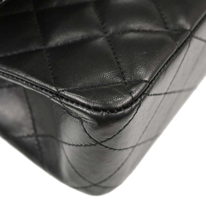 Chanel Black Lambskin Medium Classic Double Flap Shoulder Bag