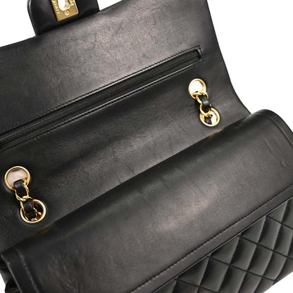 Chanel Black Lambskin Medium Classic Double Flap Shoulder Bag