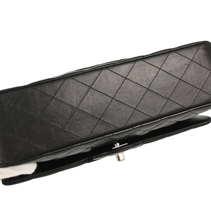 Chanel 2011 Black Lambskin Medium Classic Double Flap Shoulder Bag