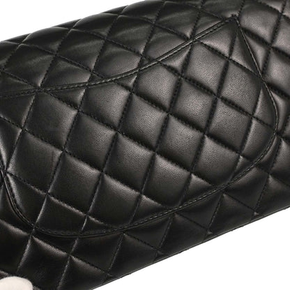 Chanel 2011 Black Lambskin Medium Classic Double Flap Shoulder Bag