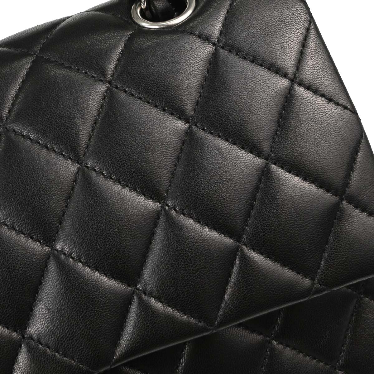 Chanel 2011 Black Lambskin Medium Classic Double Flap Shoulder Bag