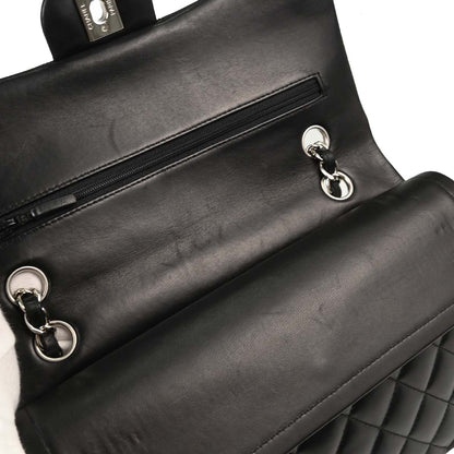 Chanel 2011 Black Lambskin Medium Classic Double Flap Shoulder Bag
