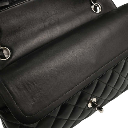 Chanel 2011 Black Lambskin Medium Classic Double Flap Shoulder Bag