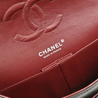Chanel 2011 Black Lambskin Medium Classic Double Flap Shoulder Bag