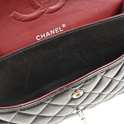 Chanel 2011 Black Lambskin Medium Classic Double Flap Shoulder Bag