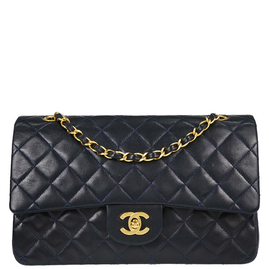 Chanel Navy Lambskin Medium Classic Double Flap Bag