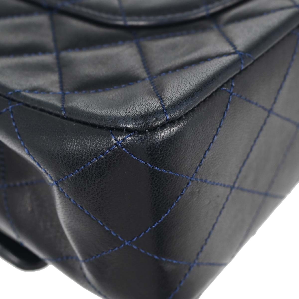 Chanel Navy Lambskin Medium Classic Double Flap Bag