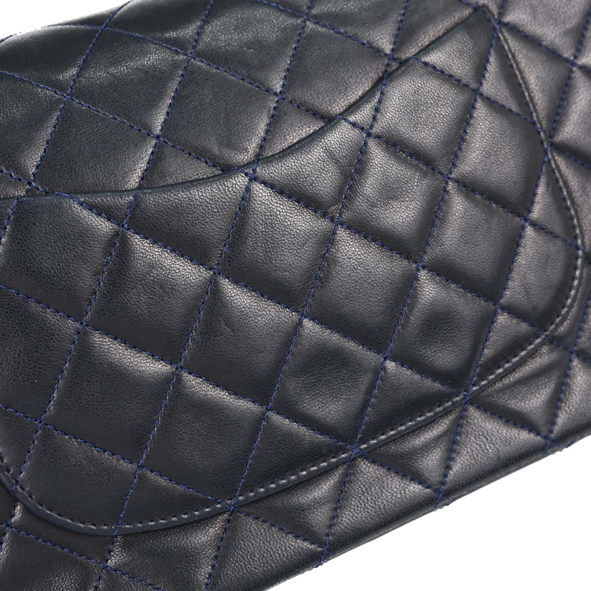 Chanel Navy Lambskin Medium Classic Double Flap Bag