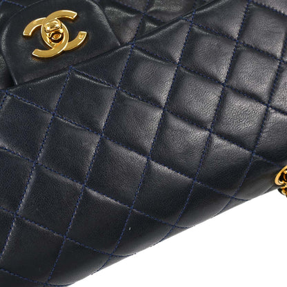 Chanel Navy Lambskin Medium Classic Double Flap Bag