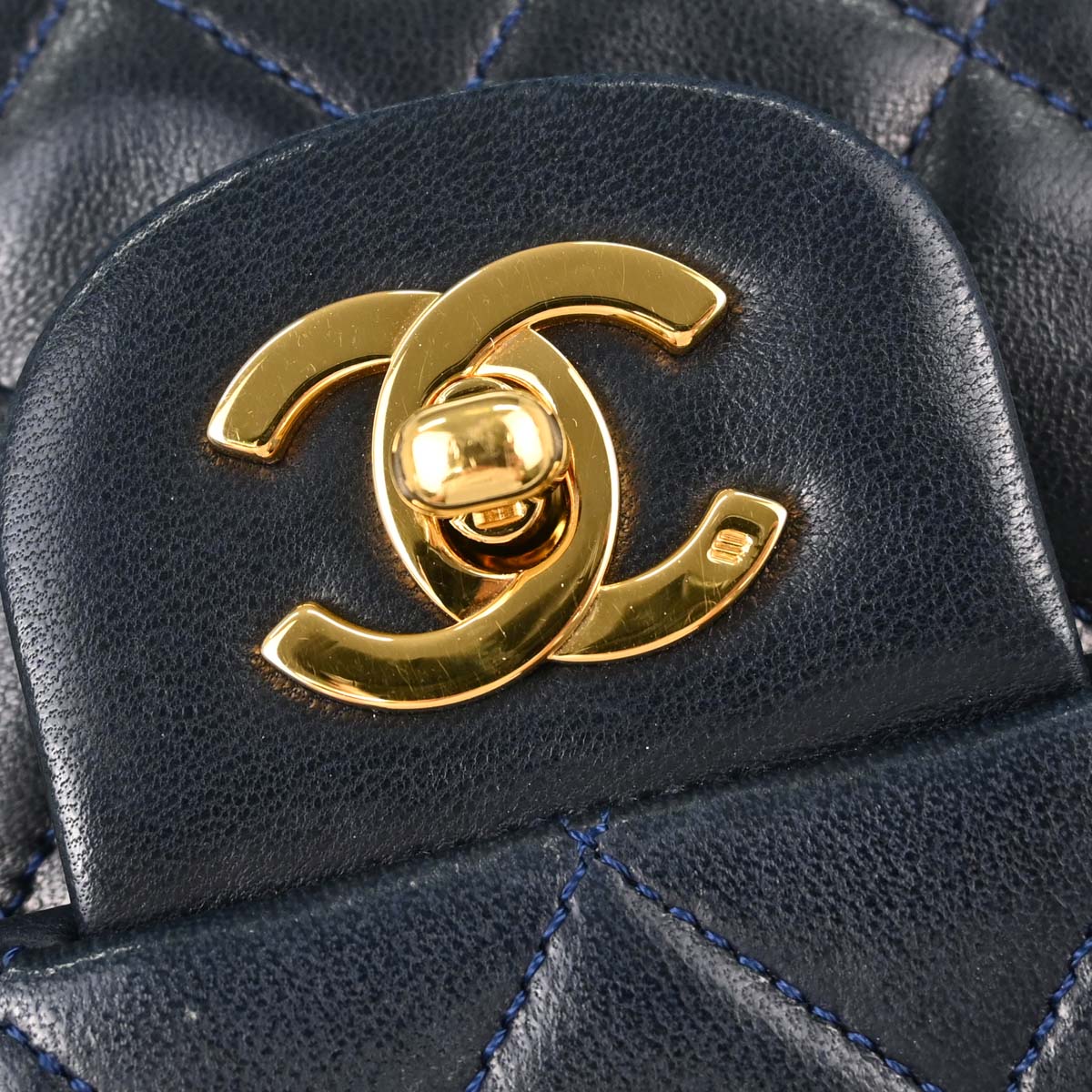 Chanel Navy Lambskin Medium Classic Double Flap Bag
