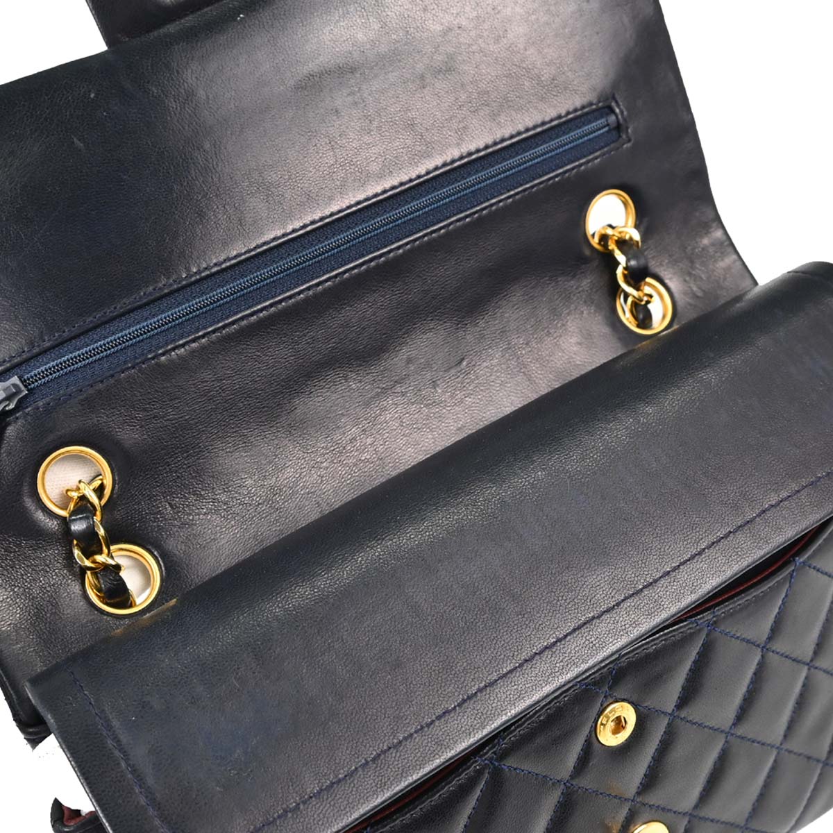 Chanel Navy Lambskin Medium Classic Double Flap Bag