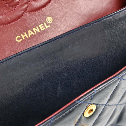 Chanel Navy Lambskin Medium Classic Double Flap Bag