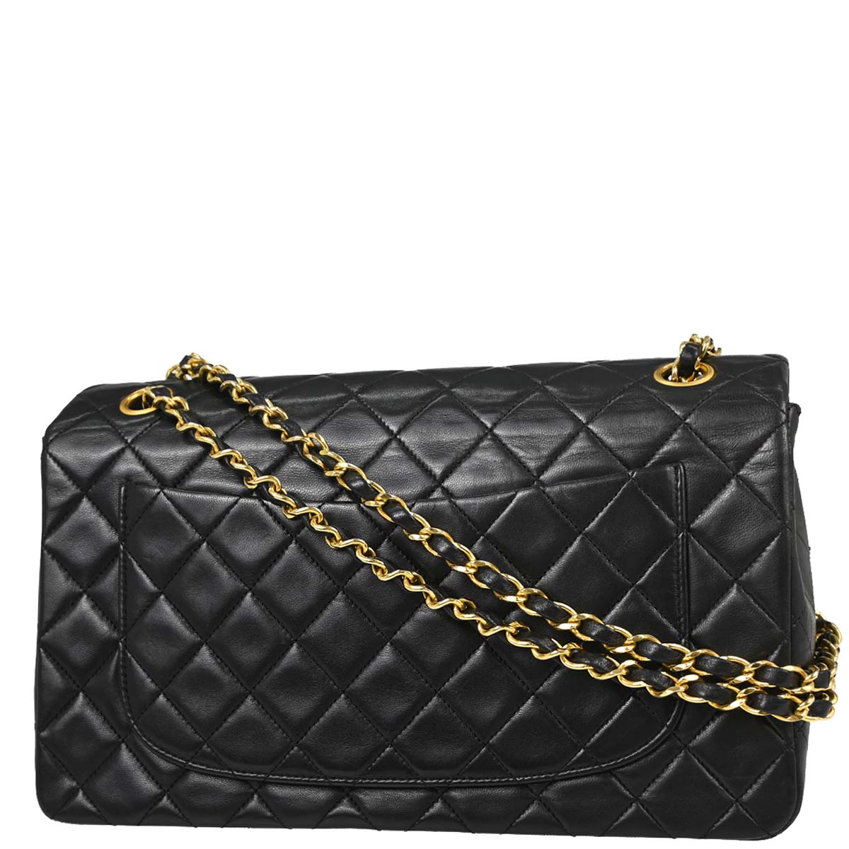 Chanel Black Lambskin Single Flap Shoulder Bag