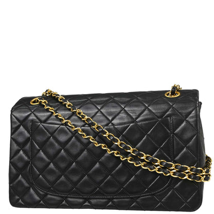 Chanel Black Lambskin Single Flap Shoulder Bag