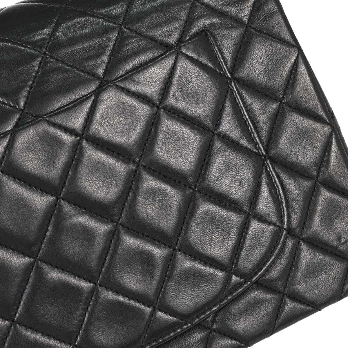 Chanel Black Lambskin Single Flap Shoulder Bag