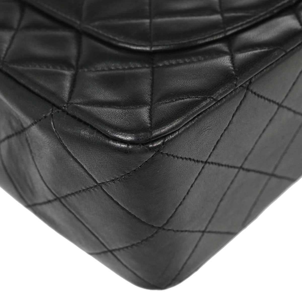Chanel Black Lambskin Single Flap Shoulder Bag