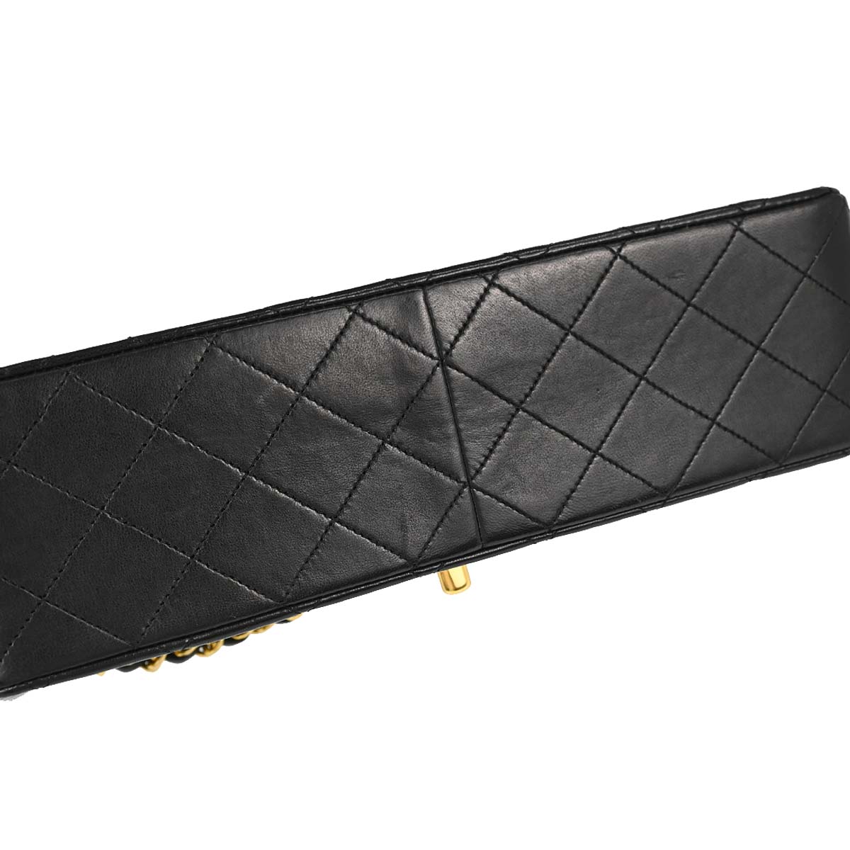 Chanel Black Lambskin Single Flap Shoulder Bag