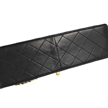 Chanel Black Lambskin Single Flap Shoulder Bag