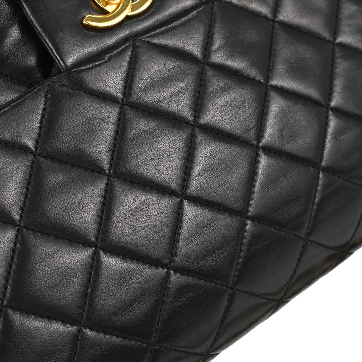 Chanel Black Lambskin Single Flap Shoulder Bag