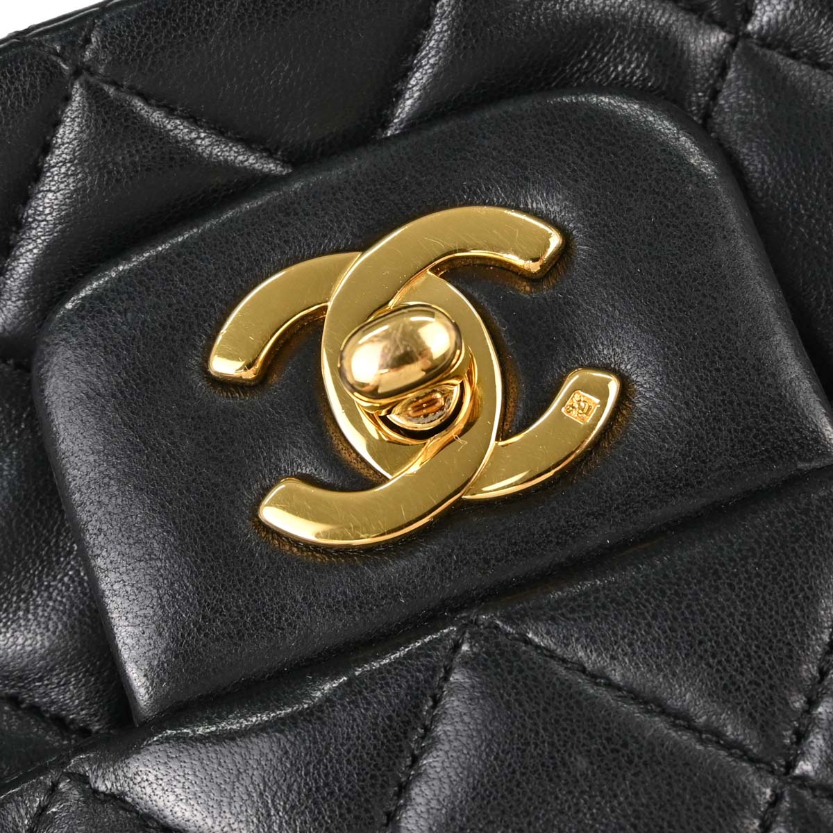 Chanel Black Lambskin Single Flap Shoulder Bag