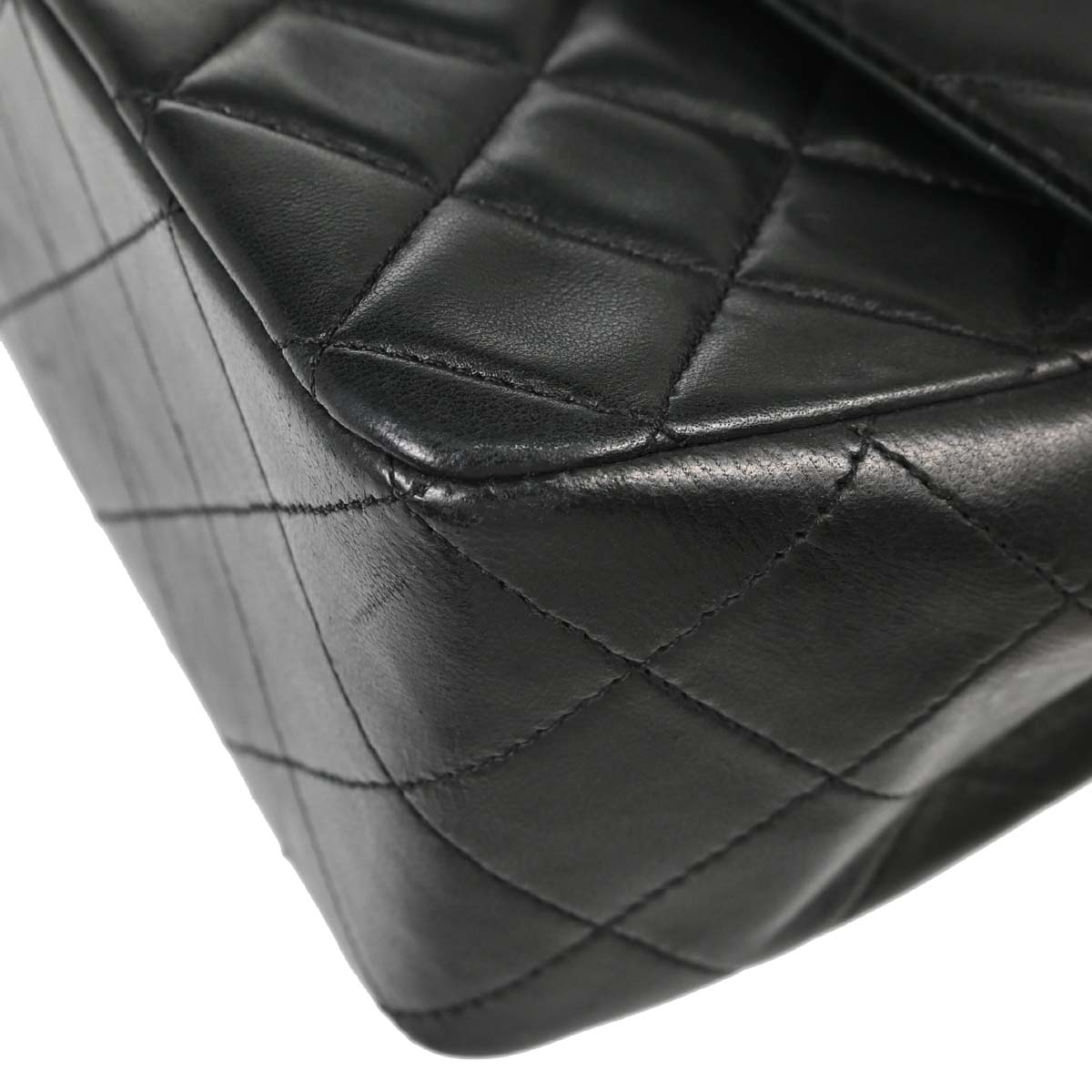 Chanel Black Lambskin Single Flap Shoulder Bag
