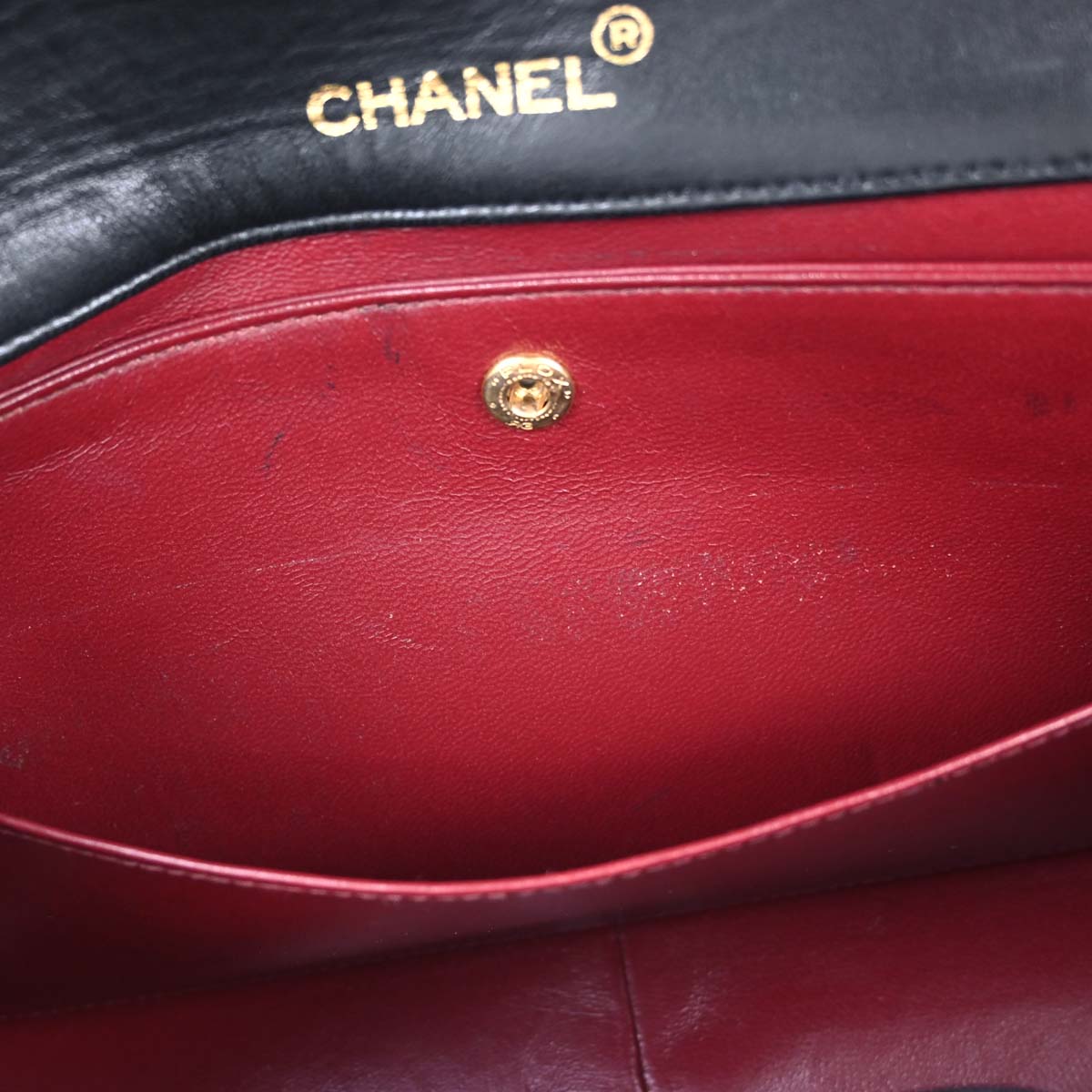 Chanel Black Lambskin Single Flap Shoulder Bag