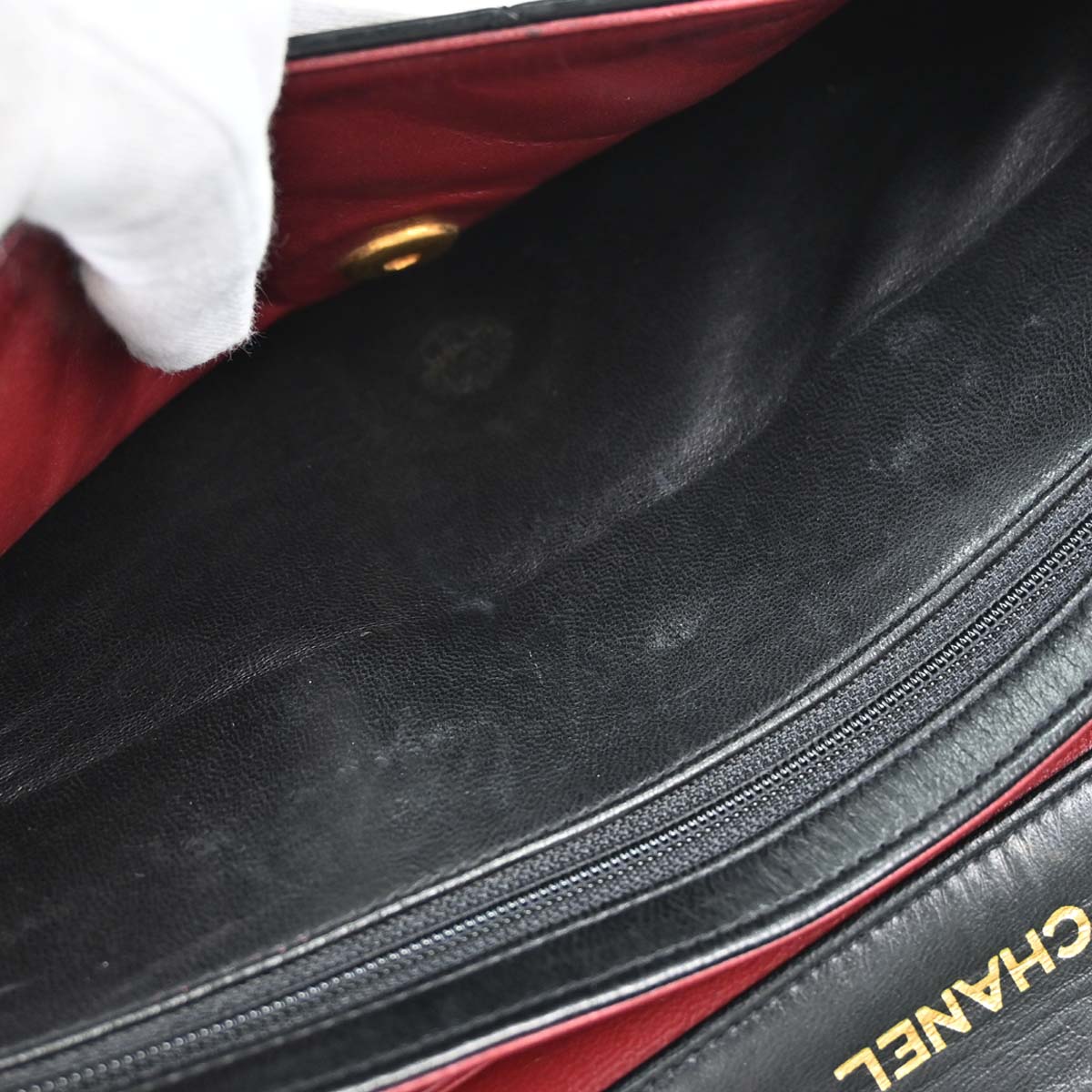 Chanel Black Lambskin Single Flap Shoulder Bag