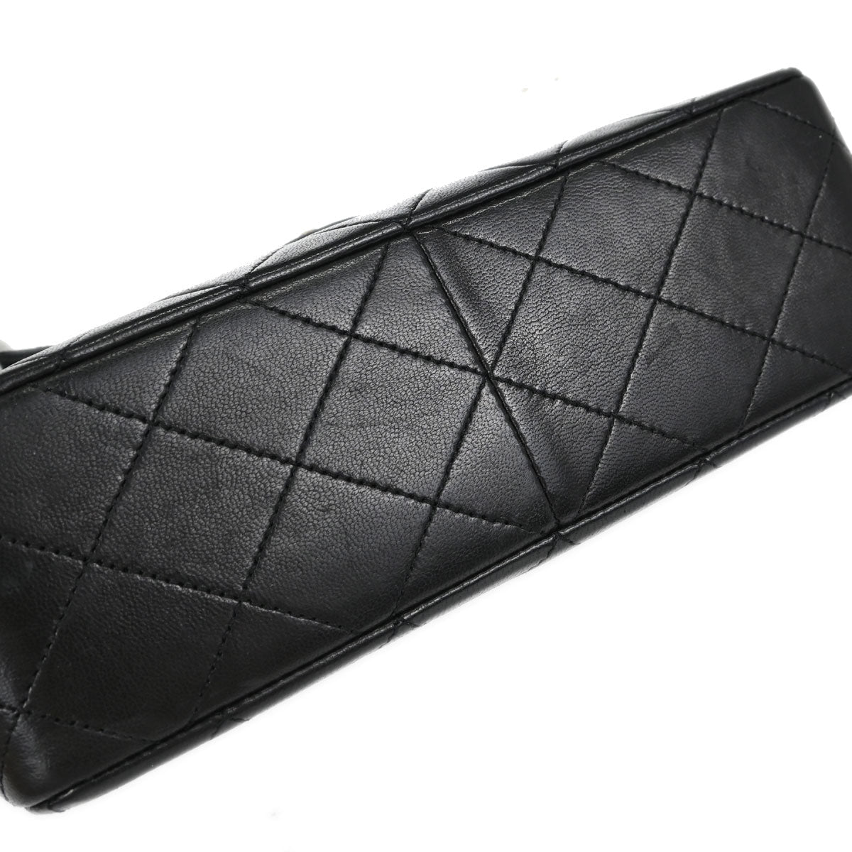 Chanel Black Lambskin Classic Square Flap Shoulder Bag 20