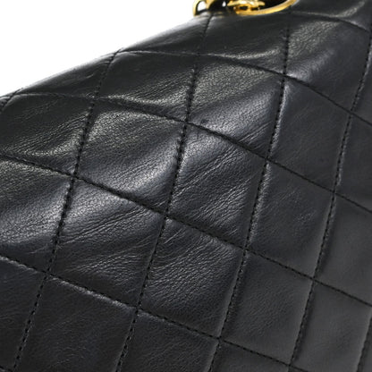 Chanel Black Lambskin Classic Square Flap Shoulder Bag 20