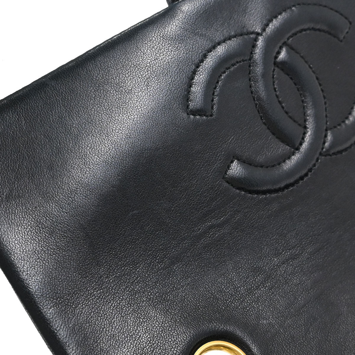 Chanel Black Lambskin Classic Square Flap Shoulder Bag 20