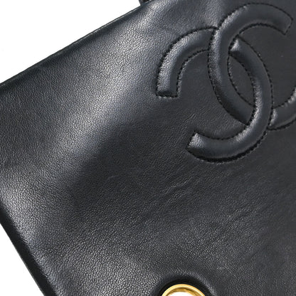 Chanel Black Lambskin Classic Square Flap Shoulder Bag 20