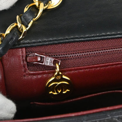 Chanel Black Lambskin Classic Square Flap Shoulder Bag 20