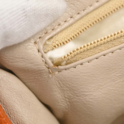 Chanel Orange Caviar Skin Kiss Lock Shoulder Bag