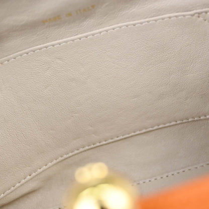 Chanel Orange Caviar Skin Kiss Lock Shoulder Bag