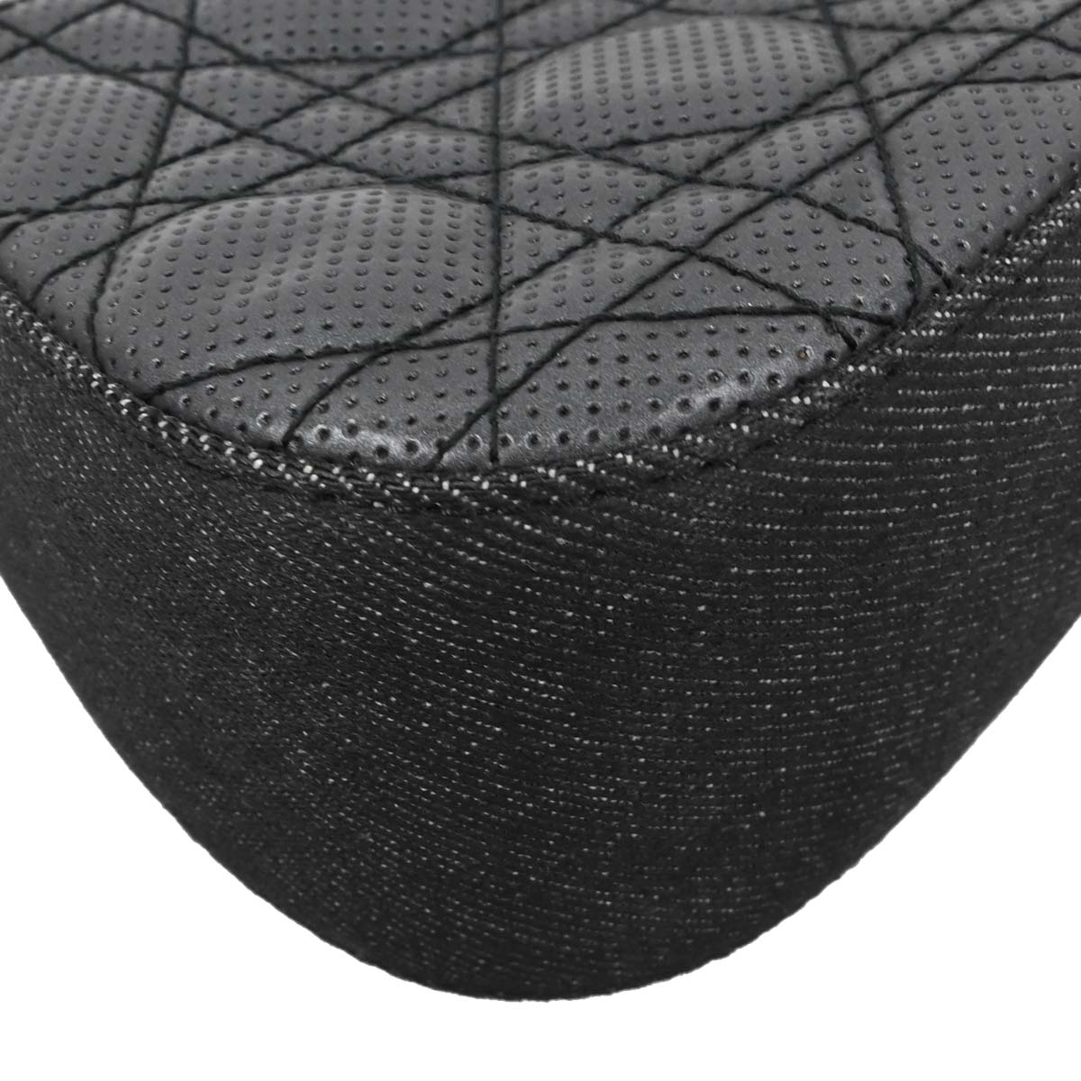 Christian Dior Black Perforated Lambskin Cannage Shoulder Bag