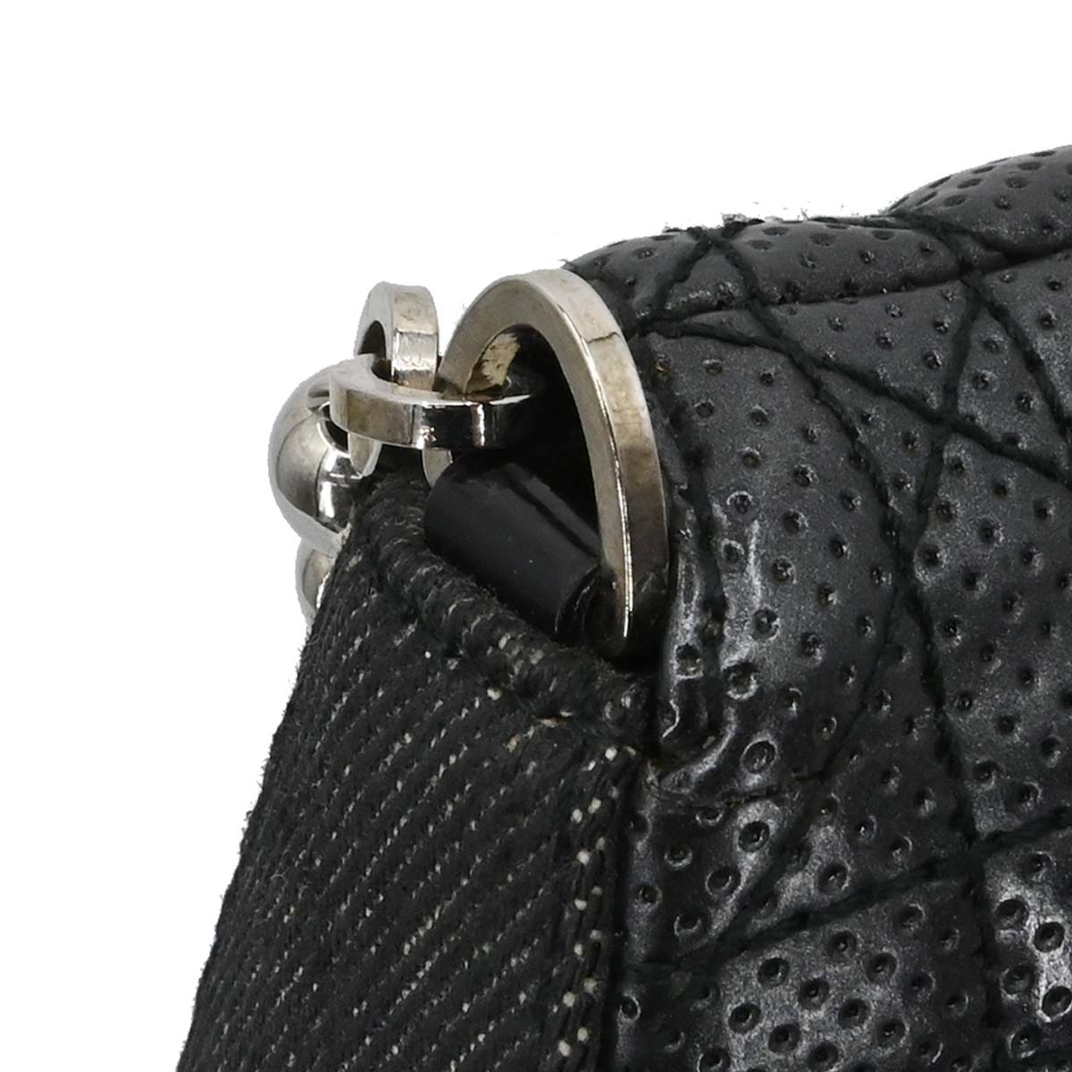 Christian Dior Black Perforated Lambskin Cannage Shoulder Bag