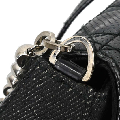 Christian Dior Black Perforated Lambskin Cannage Shoulder Bag