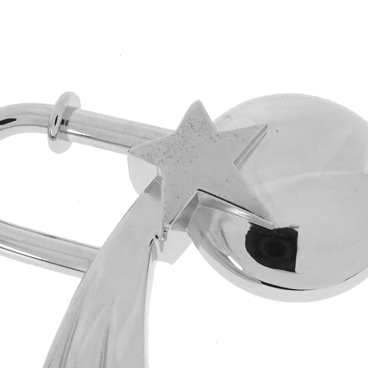 Hermes 1999 Shooting Star Cadena Padlock Bag Charm Silver Small Good