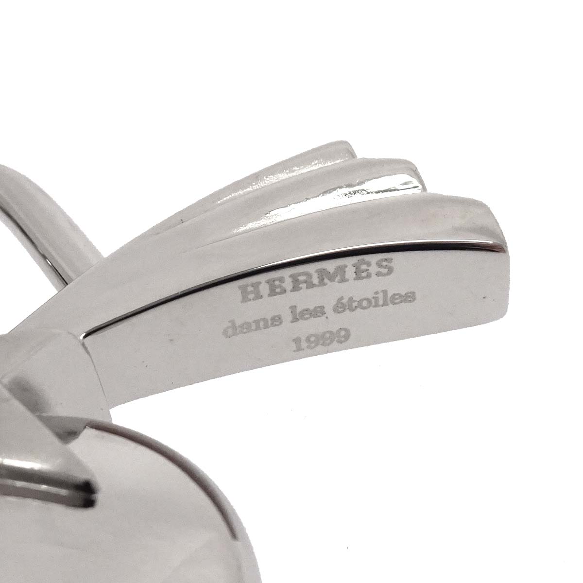 Hermes 1999 Shooting Star Cadena Padlock Bag Charm Silver Small Good