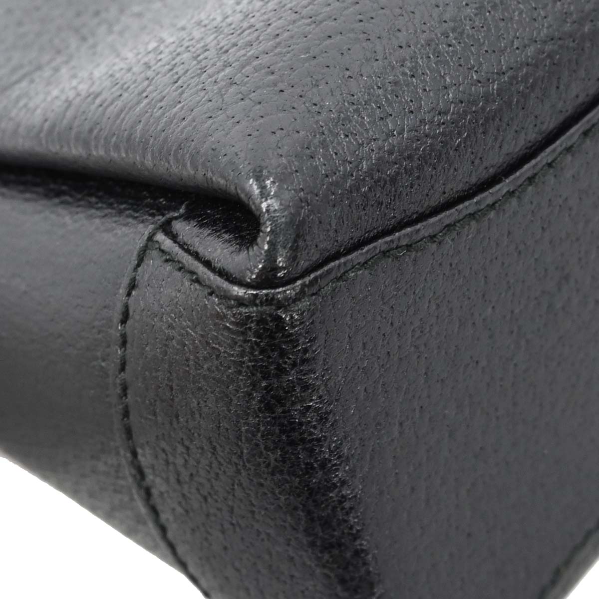 Gucci Black Pigskin Bamboo 2way Shoulder Handbag