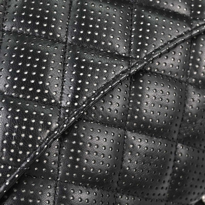 Chanel Black Perforated Lambskin Jumbo Classic Flap Shoulder Bag