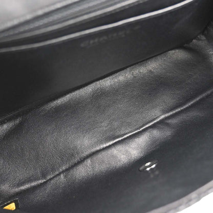 Chanel Black Perforated Lambskin Jumbo Classic Flap Shoulder Bag
