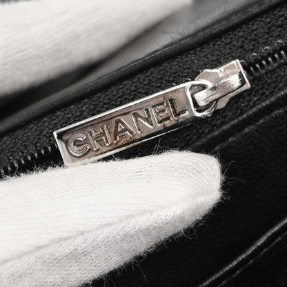 Chanel Black Perforated Lambskin Jumbo Classic Flap Shoulder Bag