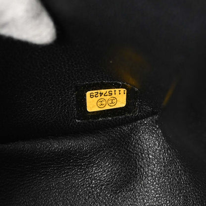 Chanel Black Perforated Lambskin Jumbo Classic Flap Shoulder Bag