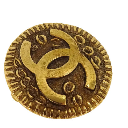 Chanel Button Clip-On Earrings Gold 97A