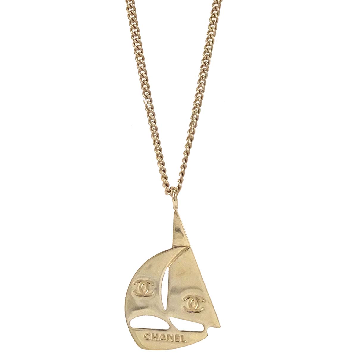 Chanel Gold Yacht Pendant Necklace 02S